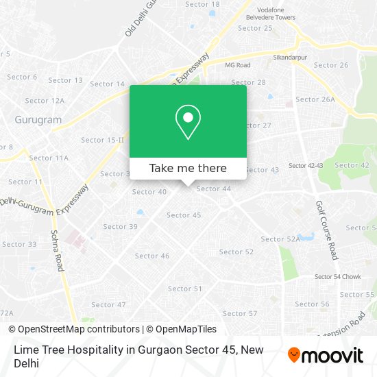 Lime Tree Hospitality in Gurgaon Sector 45 map