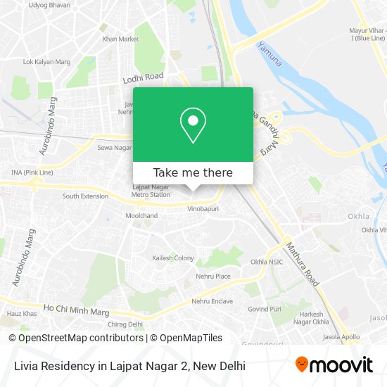 Livia Residency in Lajpat Nagar 2 map