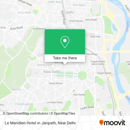 Le Meridien Hotel in Janpath map
