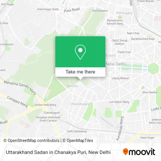 Uttarakhand Sadan in Chanakya Puri map