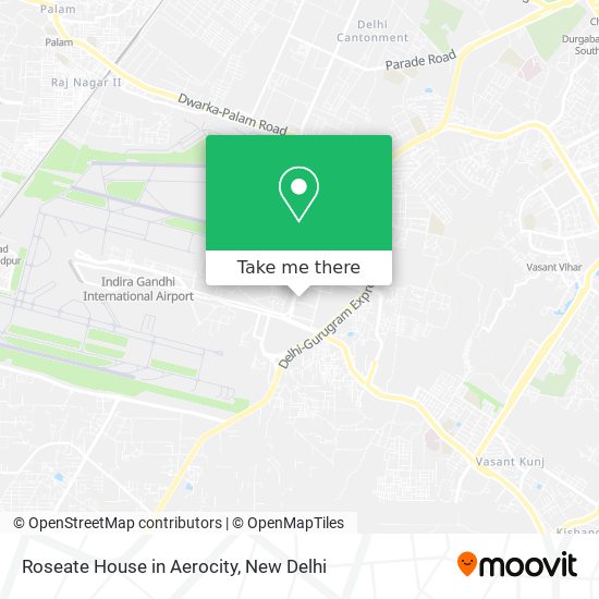 Roseate House in Aerocity map