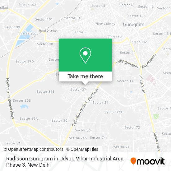 Radisson Gurugram in Udyog Vihar Industrial Area Phase 3 map