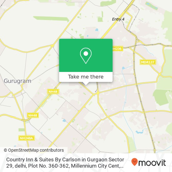 Country Inn & Suites By Carlson in Gurgaon Sector 29, delhi, Plot No. 360-362, Millennium City Cent map