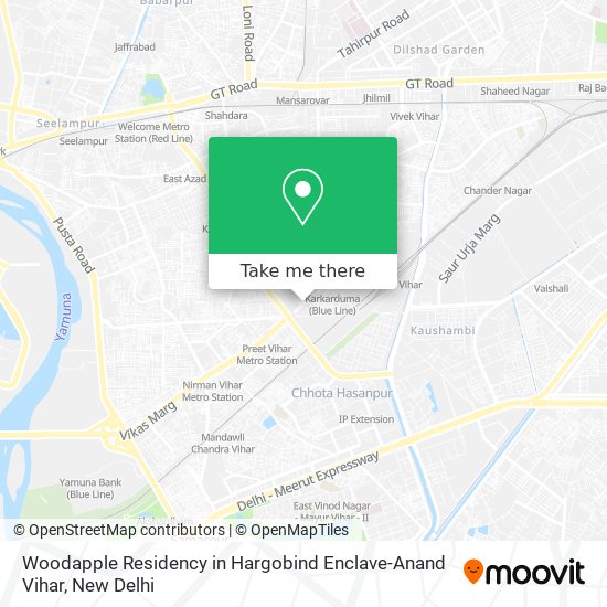 Woodapple Residency in Hargobind Enclave-Anand Vihar map