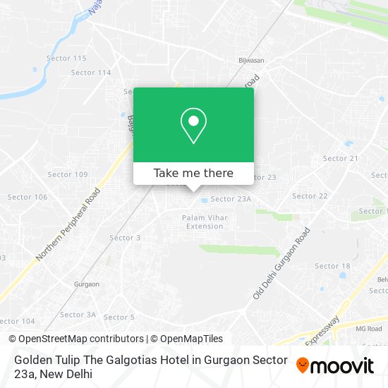 Golden Tulip The Galgotias Hotel in Gurgaon Sector 23a map