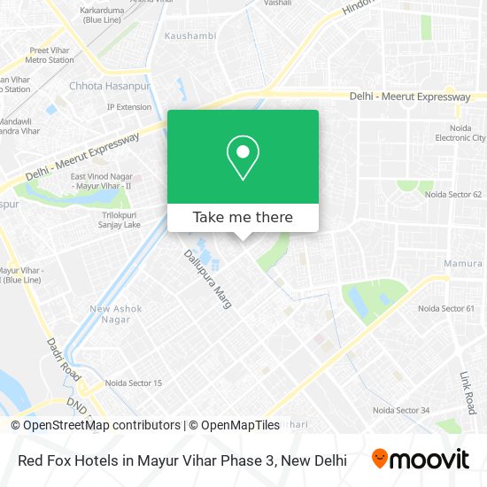 Red Fox Hotels in Mayur Vihar Phase 3 map