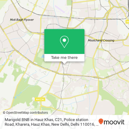 Marigold BNB in Hauz Khas, C21, Police station Road, Kharera, Hauz Khas, New Delhi, Delhi 110016, I map