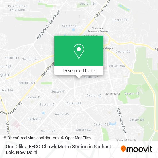 One Clikk IFFCO Chowk Metro Station in Sushant Lok map