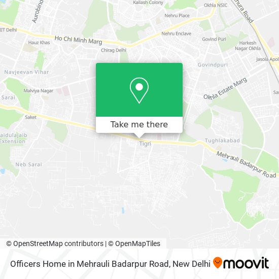 Officers Home in Mehrauli Badarpur Road map