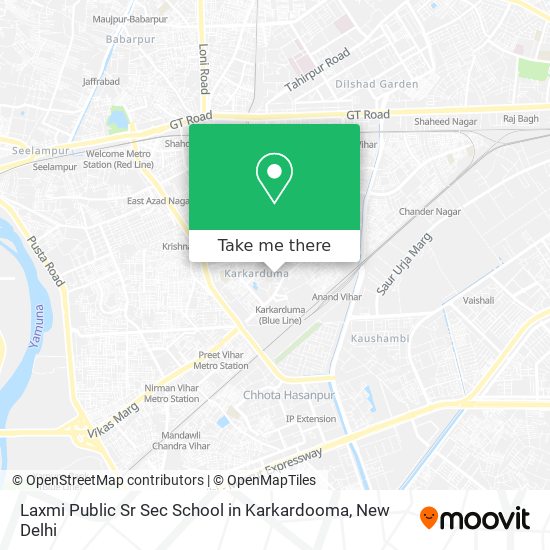 Laxmi Public Sr Sec School in Karkardooma map