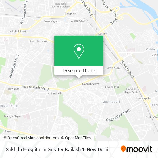 Sukhda Hospital in Greater Kailash 1 map