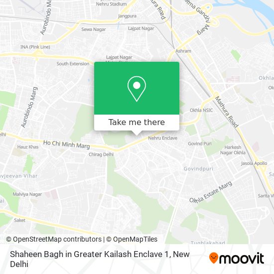 Shaheen Bagh in Greater Kailash Enclave 1 map