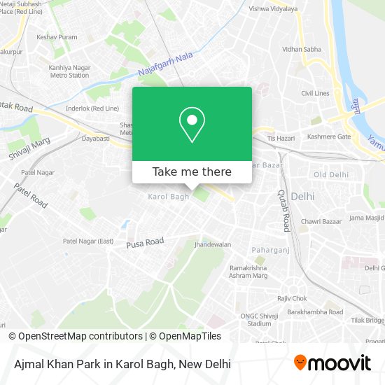 Ajmal Khan Park in Karol Bagh map