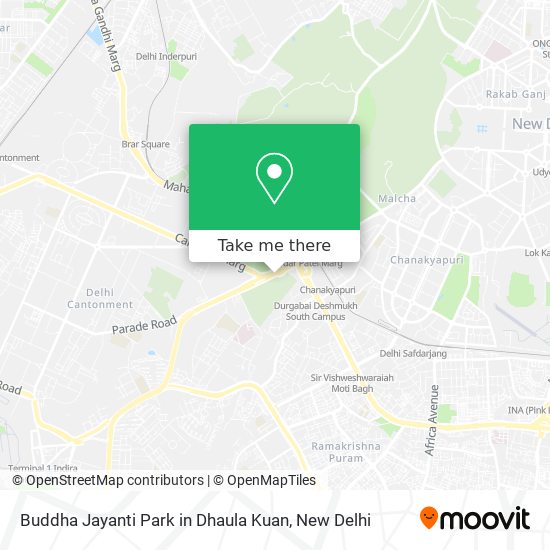 Buddha Jayanti Park in Dhaula Kuan map
