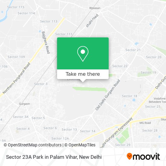 Sector 23A Park in Palam Vihar map