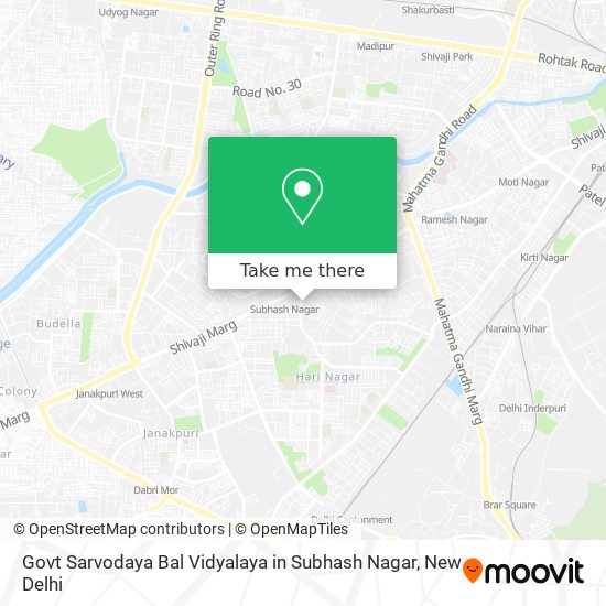 Govt Sarvodaya Bal Vidyalaya in Subhash Nagar map