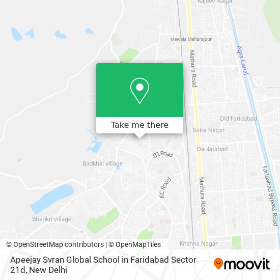 Apeejay Svran Global School in Faridabad Sector 21d map