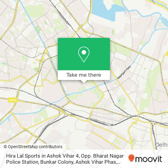 Hira Lal Sports in Ashok Vihar 4, Opp. Bharat Nagar Police Station, Bunkar Colony, Ashok Vihar Phas map