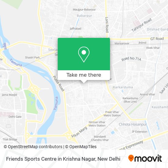 Friends Sports Centre in Krishna Nagar map