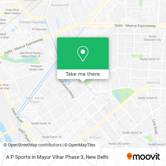 A P Sports in Mayur Vihar Phase 3 map