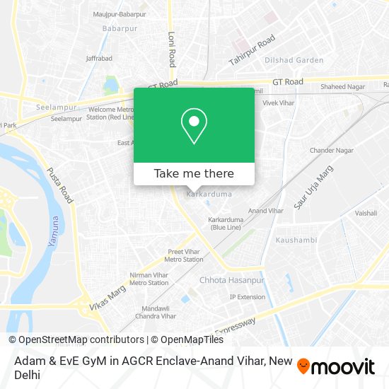 Adam & EvE GyM in AGCR Enclave-Anand Vihar map