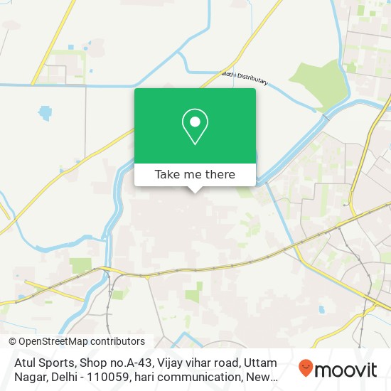 Atul Sports, Shop no.A-43, Vijay vihar road, Uttam Nagar, Delhi - 110059, hari communication map