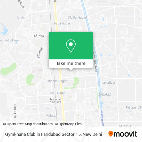 Gymkhana Club in Faridabad Sector 15 map