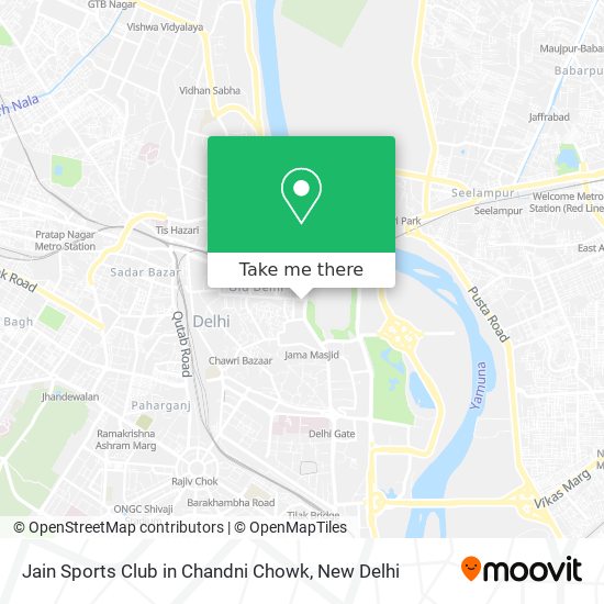 Jain Sports Club in Chandni Chowk map