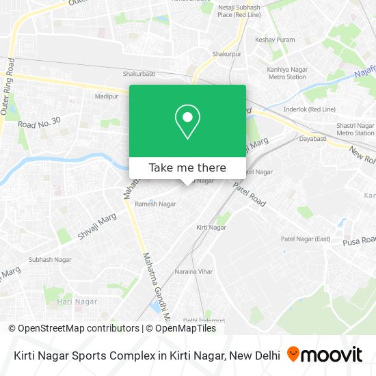 Kirti Nagar Sports Complex in Kirti Nagar map