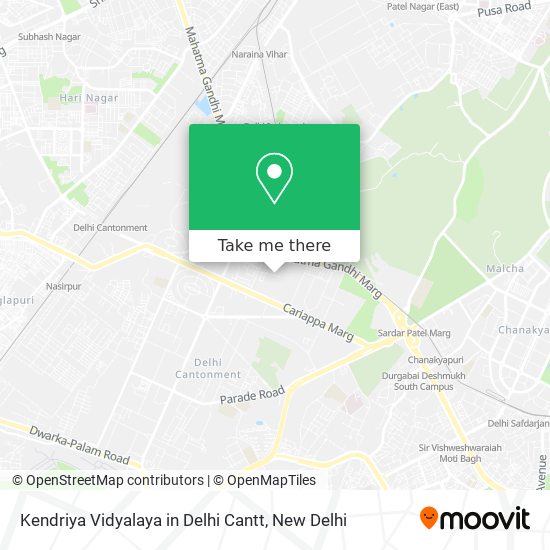Kendriya Vidyalaya in Delhi Cantt map