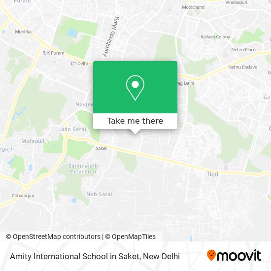 Amity International School in Saket map