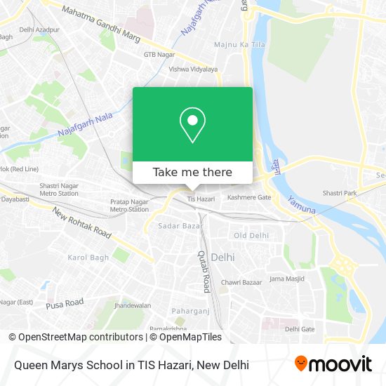 Queen Marys School in TIS Hazari map