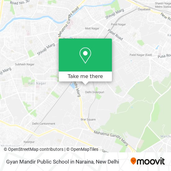 Gyan Mandir Public School in Naraina map