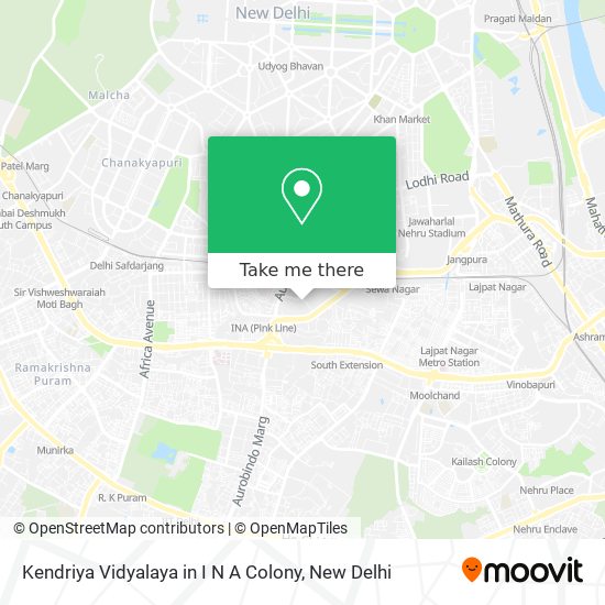 Kendriya Vidyalaya in I N A Colony map