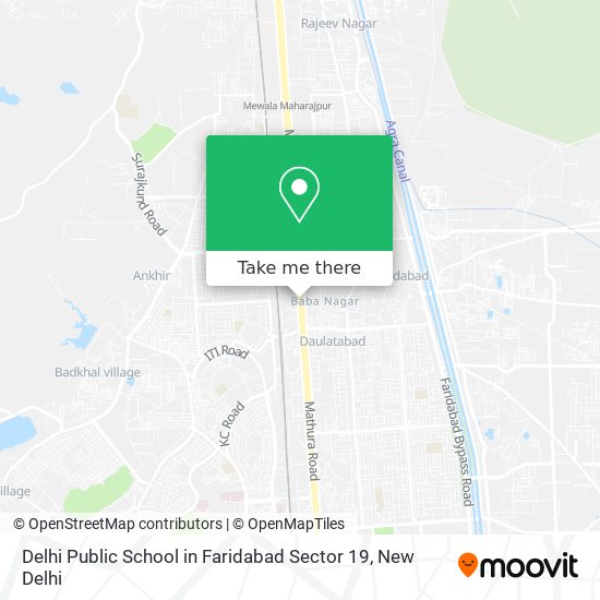 Delhi Public School in Faridabad Sector 19 map