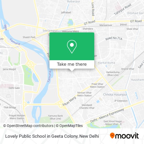 Lovely Public School in Geeta Colony map