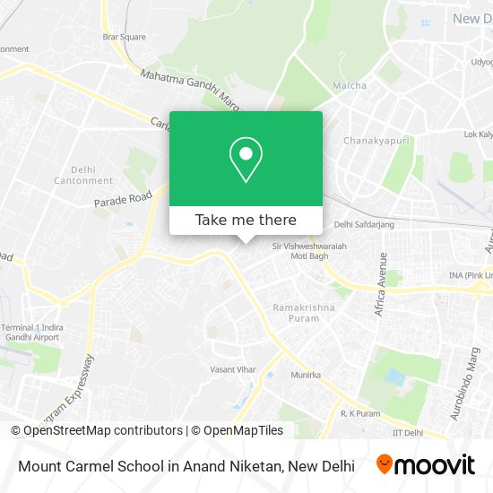 Mount Carmel School in Anand Niketan map