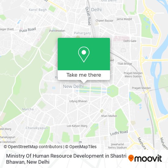 Ministry Of Human Resource Development in Shastri Bhawan map