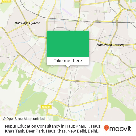 Nupur Education Consultancy in Hauz Khas, 1, Hauz Khas Tank, Deer Park, Hauz Khas, New Delhi, Delhi map