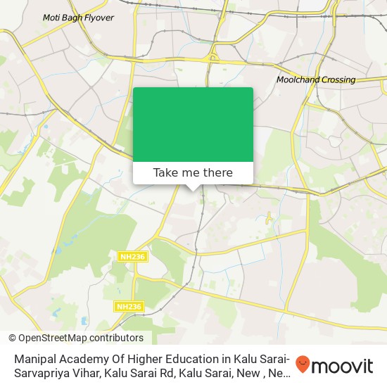 Manipal Academy Of Higher Education in Kalu Sarai-Sarvapriya Vihar, Kalu Sarai Rd, Kalu Sarai, New map