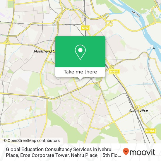 Global Education Consultancy Services in Nehru Place, Eros Corporate Tower, Nehru Place, 15th Floor map