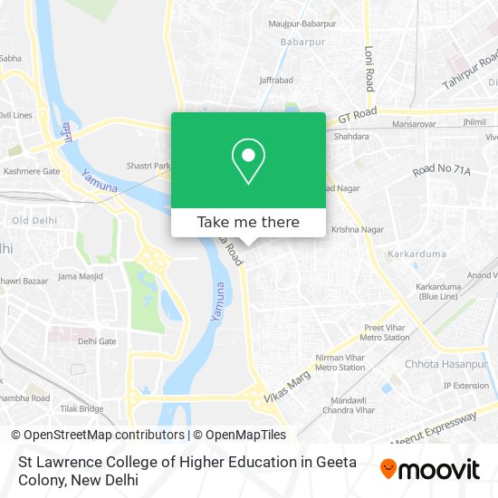 St Lawrence College of Higher Education in Geeta Colony map