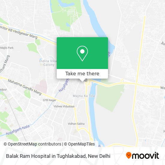 Balak Ram Hospital in Tughlakabad map