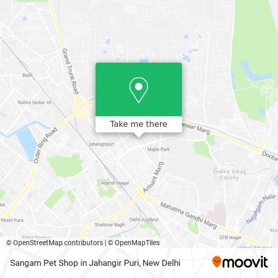 Sangam Pet Shop in Jahangir Puri map