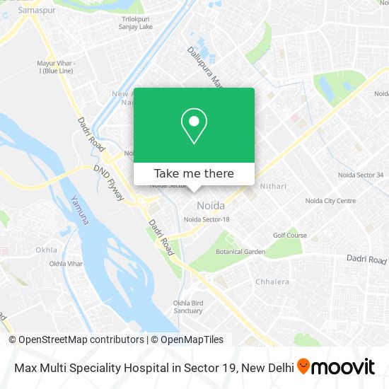 Max Multi Speciality Hospital in Sector 19 map