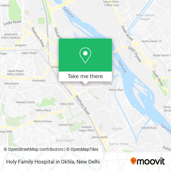 Holy Family Hospital in Okhla map