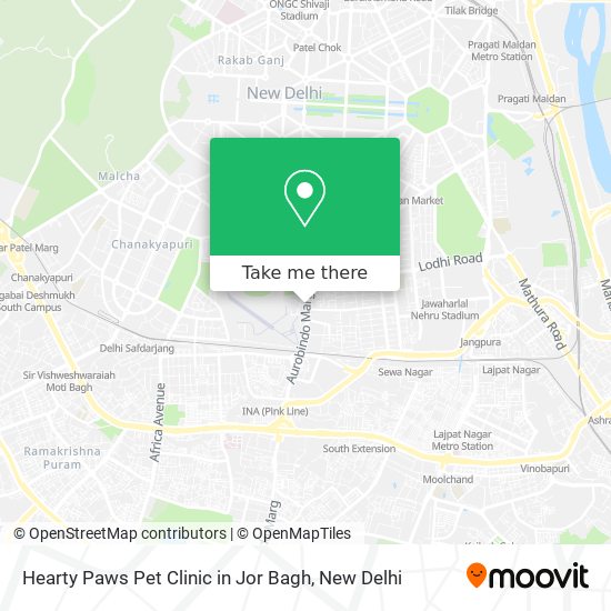 Hearty Paws Pet Clinic in Jor Bagh map