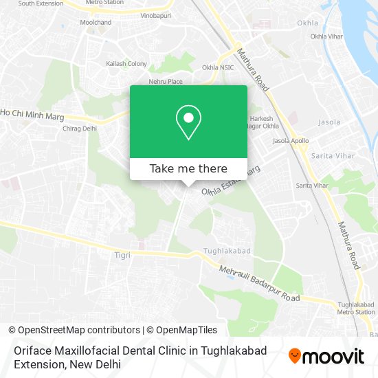 Oriface Maxillofacial Dental Clinic in Tughlakabad Extension map