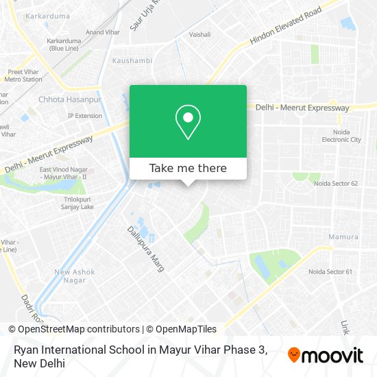 Ryan International School in Mayur Vihar Phase 3 map