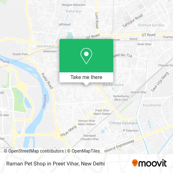 Raman Pet Shop in Preet Vihar map